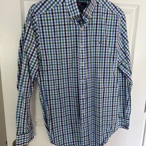 Vineyard Vines Blue and Green Casual Button Down Shirt